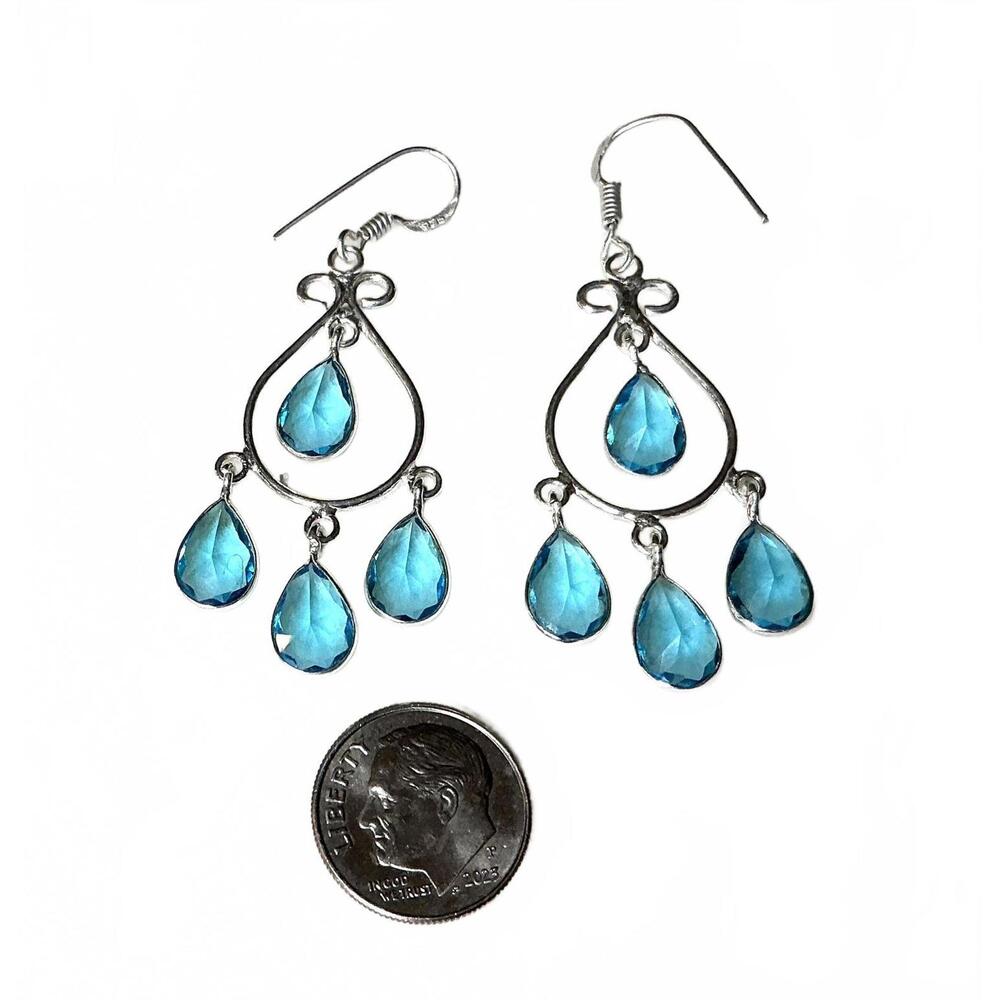 = Topaz Drop Earrings sterling